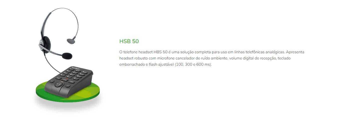  Telefone Headset com Base Discadora Intelbras HSB50 Preto